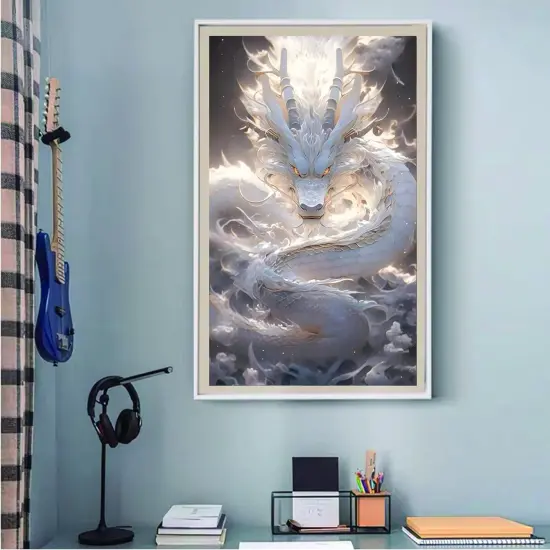 12X20 Inch - White Dragon Diamond Painting Kits for Adults {3}