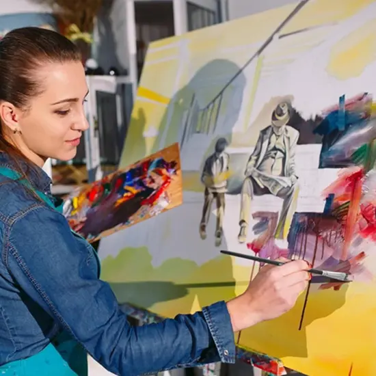 Artist Paint Brush Set of 14 - Paint Brushes for Acrylic Painting, Canvas, Watercolor or Fabric - Painting Art Supplies for Beginners and Experts - Great for Water, Oil or Acrylic Painting {5}