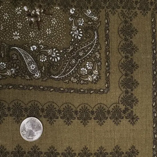 1 Yard Military Olive Rayon Crinkle Lightweight 50/52" Wide Textured Apparel Fabric {2}