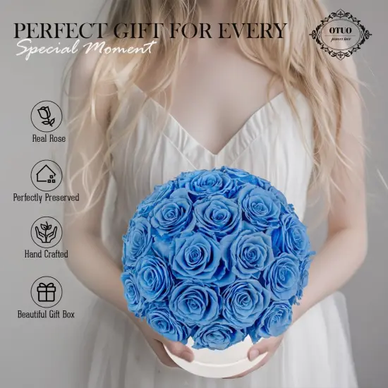 27 Preserved Roses in Round Dome Shape {4}