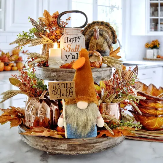 Fall Gnomes Plush Autumn Tabletop Decorations {3}