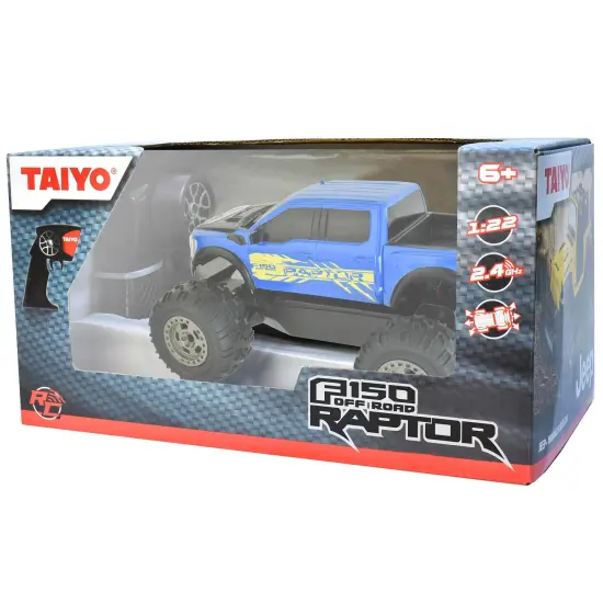 Taiyo: Ford Raptor RC - Blue & Yellow - 1:22 Scale Truck, 2.4GHz Remote Controlled Vehicle, Controller, Off Road Design, Battery Operated, Licensed {3}
