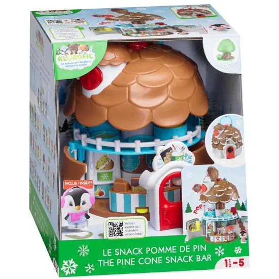 Timber Tots: The Pine Cone Snack Bar - 5pc Dessert Toy Playset, Penguin Animal Figurine, Open & Reveal Treats Shop, Pop-Up Feature, Kids-Toddler 18Mo+ {1}