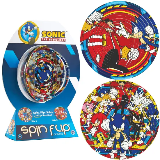Spin Flip Puzzle: Sonic & Dr. Eggman - 12 Rings - 2-In-1: Double-Sided Puzzle, Spin-Flip-Solve, 360 Degress Of Puzzling, Licensed, Adults & Kids 8+ {7}