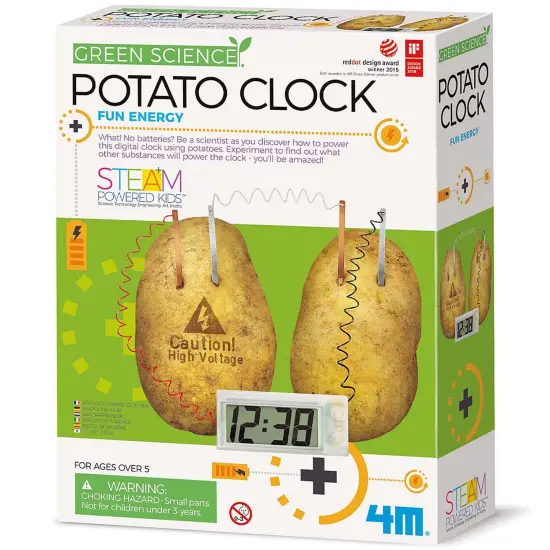 4M: Green Science: Potato Clock - DIY & Experience Battery-Free Renewable Energy, Power A Digital Clock, STEM Learning Craft Activity Kit, Kids Age 5+ {1}