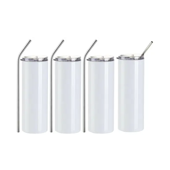 Craft Express 4 Pack 20oz Stainless Steel Skinny Sublimation Tumblers {1}