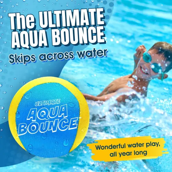 Ultimate Larger 3” Size Skip Balls (Yellow/Cyan) Beach Pool Toys for Kids Ages 3-14 Year Old Boys Girls Summer Gifts for Teens Family Water Games Adult Men Women Best Birthday Present {2}