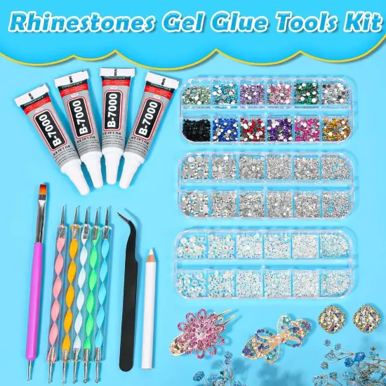 Jewelry Glue with Rhinestones for Crafts - 6300Pcs Rhinestones {2}