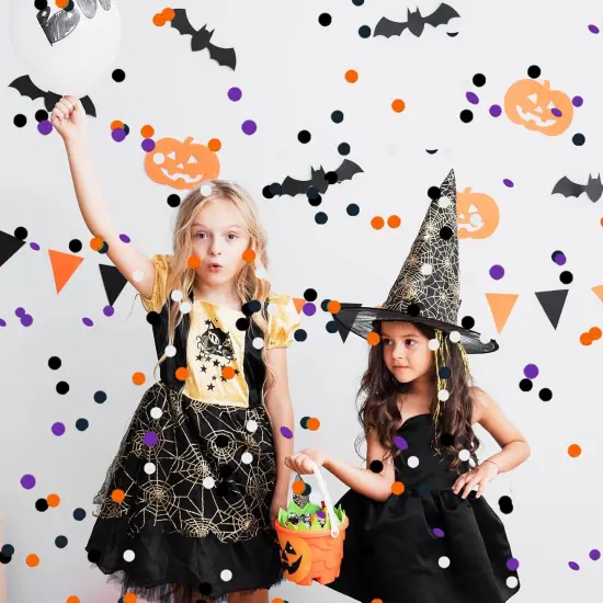 Halloween Confetti Black Orange and Purple Paper {1}