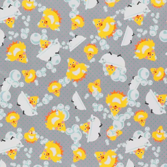 Mook Fabrics Bath Time Printed PUL Fabric [60 in. Wide] - By The Yard Grey {1}