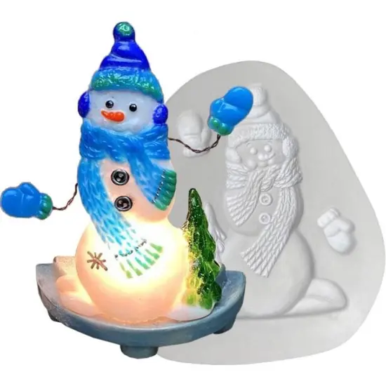 9" x 7" x 1.5" Small Snowman Glass Fusing Kiln Mold {1}