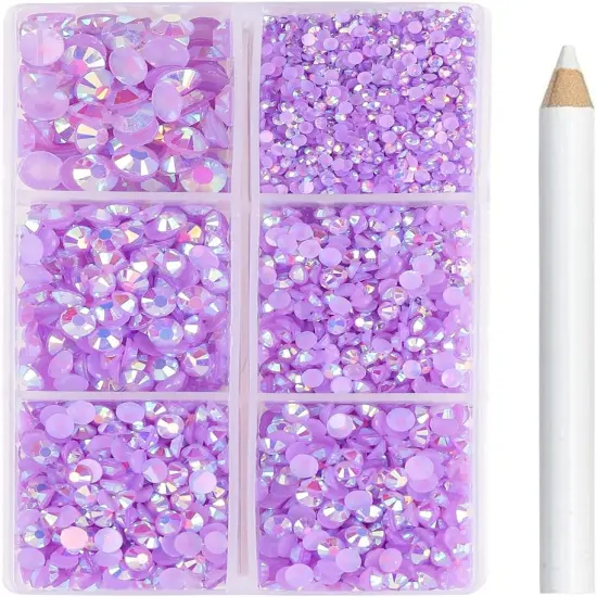4000pcs Resin AB Flatback Rhinestones for Nails - Purple {1}