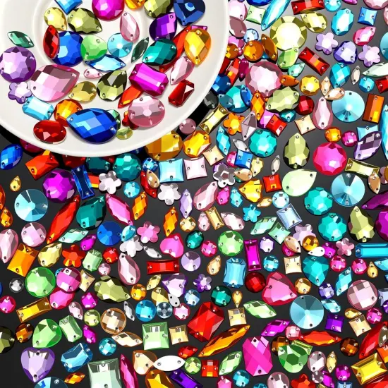 500 Pcs Sewing on Rhinestones - Multicolor {3}