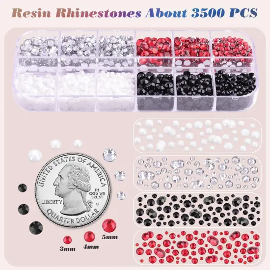 5000 PCS Flatback Rhinestones with 3PCS B7000 Glue - Multicolored (2 Pack) {3}