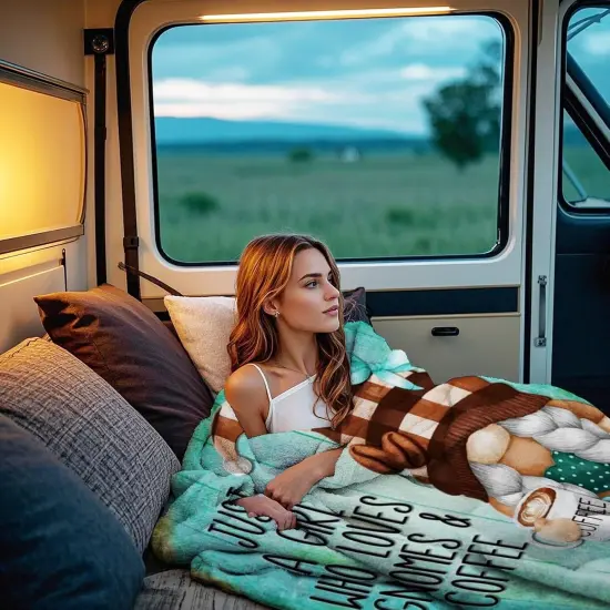 Coffee Gnome Blanket 50x60 Inches {2}