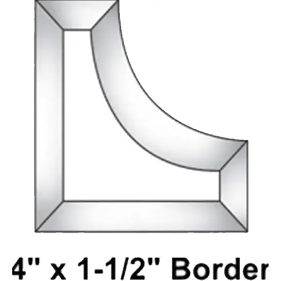 4" x 1-1/2" Clear Glass Border Bevel Cluster BC444 {2}