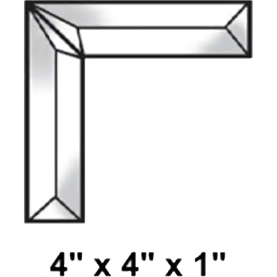 4" x 4" x 1" Clear Glass Corner Bevel Cluster BC430 {2}