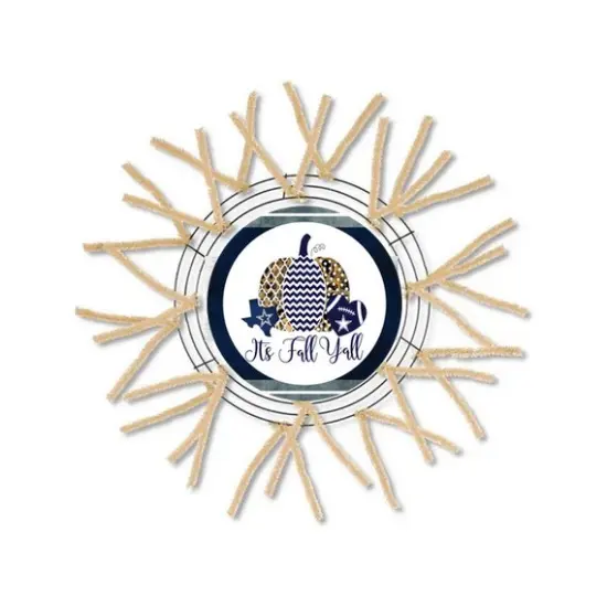 Its Fall Yall Football Cowboys Round Sign {4}