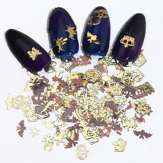 (3 Boxes) Halloween Nail Art Glitter 3D Nail Sequins, Holographic Day {3}