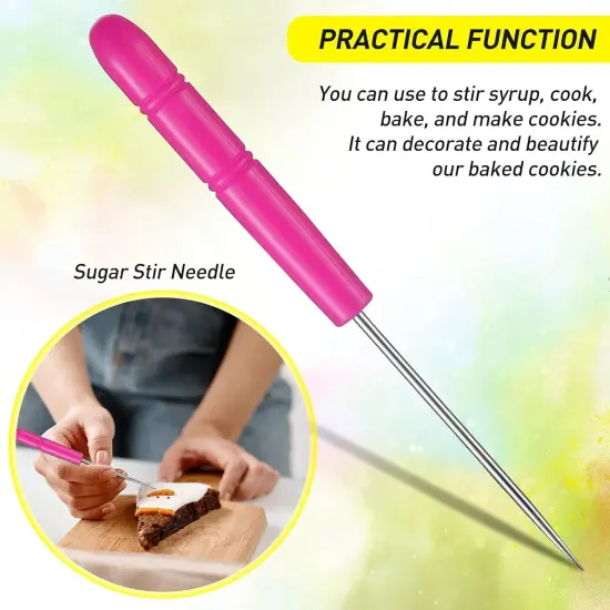 10 Pieces Plaque Frame Cookie Cutter Stainless Steel Biscuit Cutter Fondant Cake Decorating Tools and 6 Pieces Sugar Stirring Pins for Kitchen Baking {4}