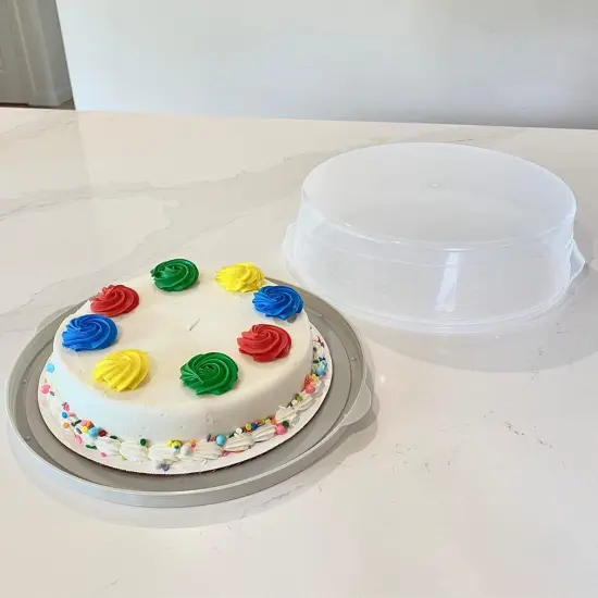 2-Pack 10-Inch Airtight Food Storage Container with Lid - Portable Carrier for Pies, Cakes, Cupcakes & More - BPA-Free Clear Plastic - Secure & Easy Transport {3}