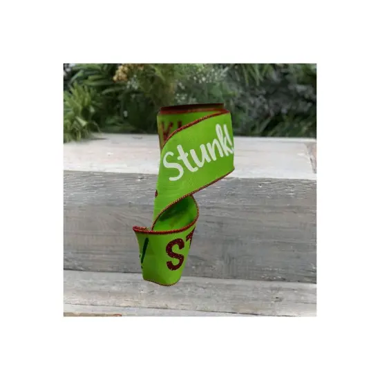 2.5" Stink Stank Stunk Ribbon: Lime Green (10 Yards) {4}