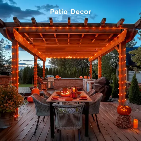 200 LED Orange Halloween Lights Outdoor Waterproof {4}