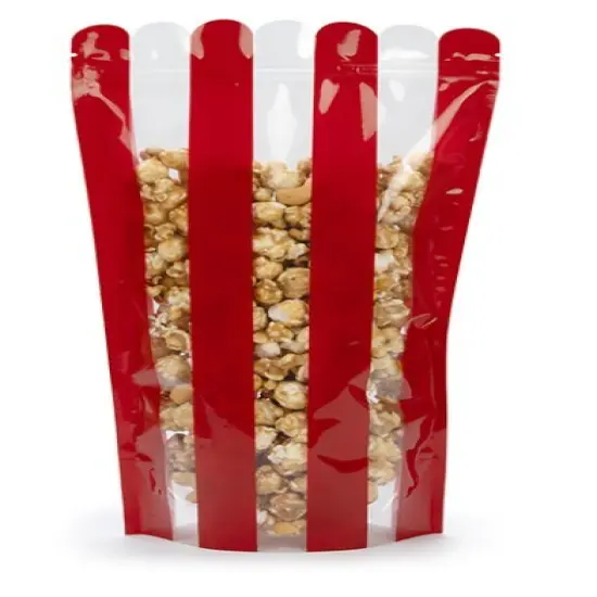XL Popcorn Shaped Pouch w/ Zipper 7 1/2" x 4" x 13" 25 Pack SP4PZXL {1}
