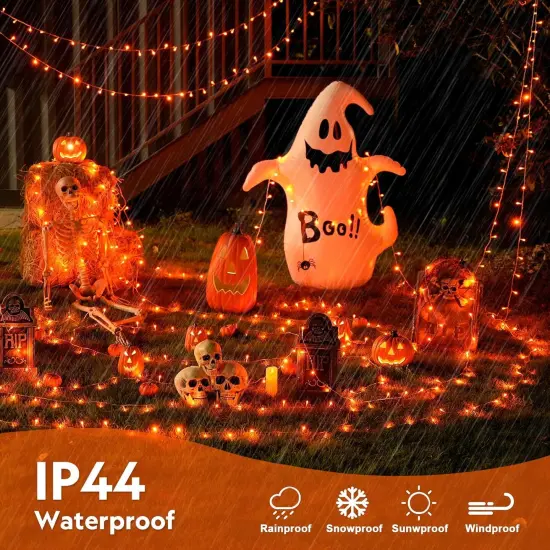 132 ft 400 LED Orange Halloween String Lights Indoor Outdoor Waterproof {3}
