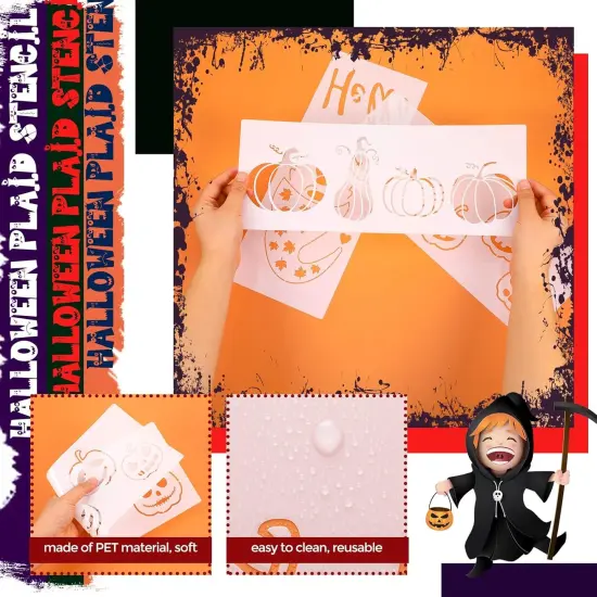 30 Pcs Fall Stencils Halloween Christmas Stencils , 14 x 5.5 Inch(Cute) {2}