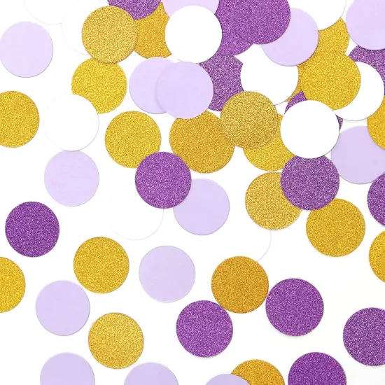 300pcs - White Purple-Gold Party Decorations Confetti {1}