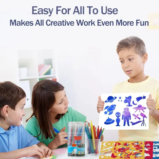 30 Pieces Drawing Stencils Set for Kids {4}
