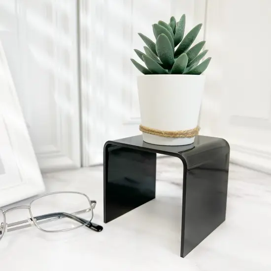 Plymor Black Acrylic Square Display Riser, 3" H x 3" W x 3" D (1/8" thick) {3}