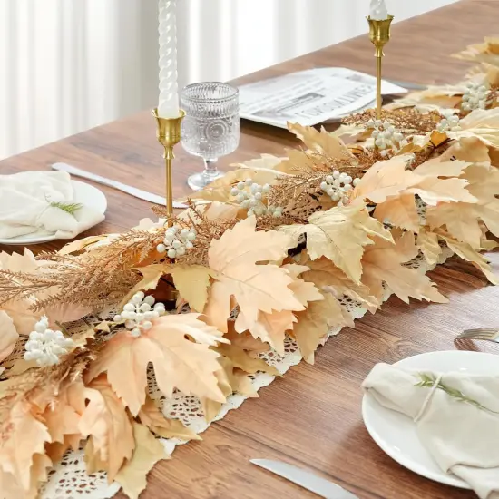 6Ft Artificial Berry Cypress Leaves Fall Garland {4}