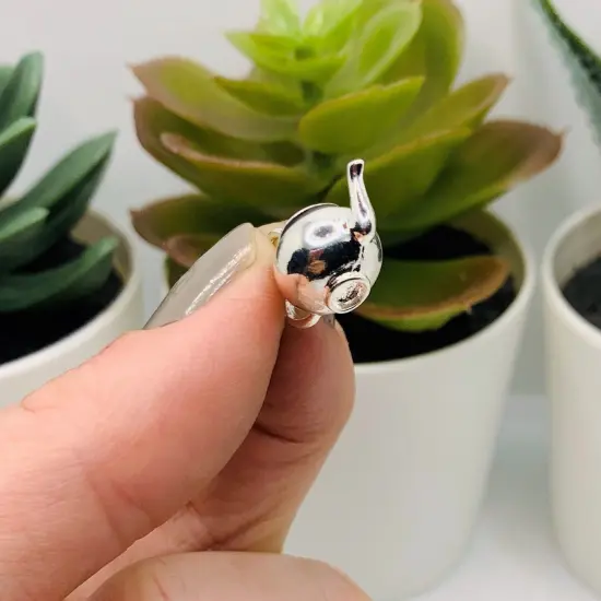 Silver Tea Pot Kettle 3D Charms, 17x12mm {4}