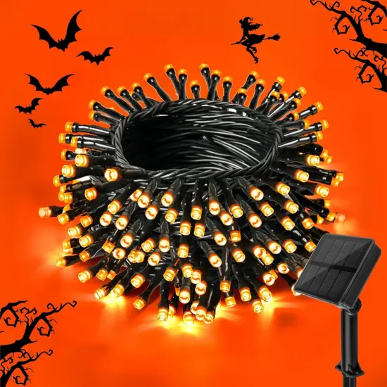 Orange Solar Halloween String Lights 39.4ft {1}