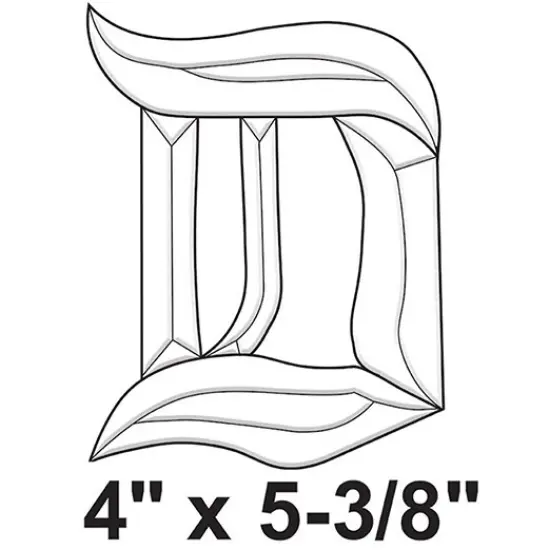 4" x 5-3/8" Exquisite Clear Glass Letter D Bevel Cluster BLD {2}