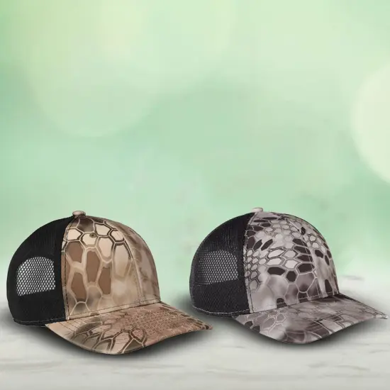 Port Authority&reg; Performance Camouflage Mesh Back Snapback Cap Structured Mid Profile Moisture Wicking Stretch Realtree/ Black {2}