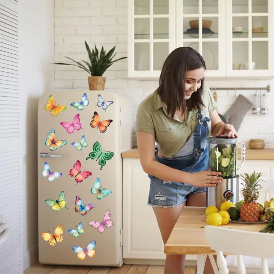 8 Sheets 62 Pcs Butterfly Watercolor Wall Decals - Butterfly {2}