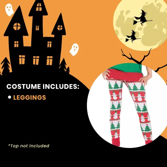 Christmas Tree And Snowman Costume Leggings Adult Women {6}