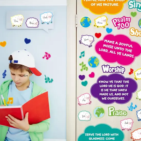 48 Pcs Psalm 100 Sunday School Classroom Door Decorating Kit {5}