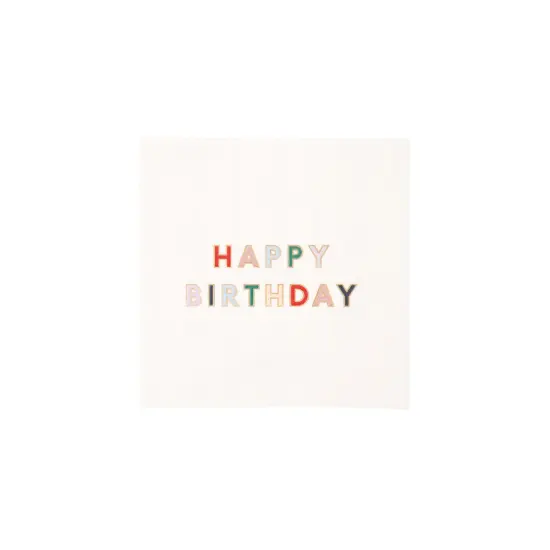 BLANC WHITE SIGNATURE HAPPY BIRTHDAY COCKTAIL NAPKINS {1}