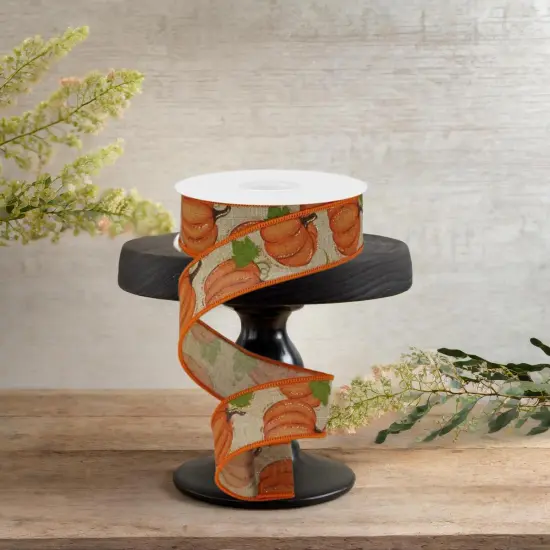 1.5" Pumpkin Patch Ribbon: Light Beige (10 Yards) {3}