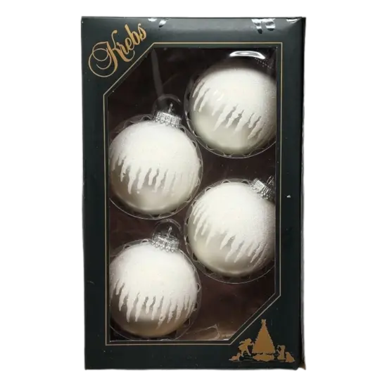 Krebs Value Glass Ball 4 pack - Icicle Drip on Silver {1}