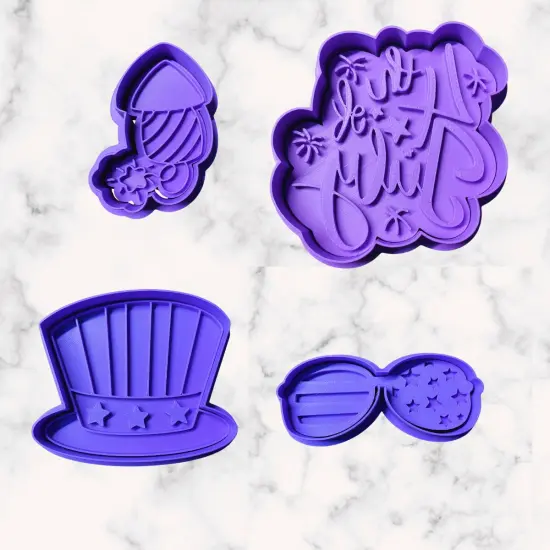 4th of July Firework, Glasses, Top Hat, Rocket, Cookie CutterStamp {2}