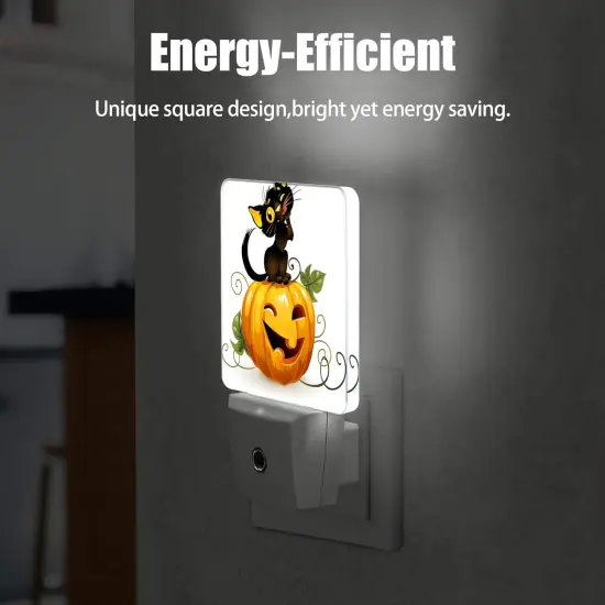 Cute Black Cat and Pumpkin Night Lights - Happy Halloween {5}