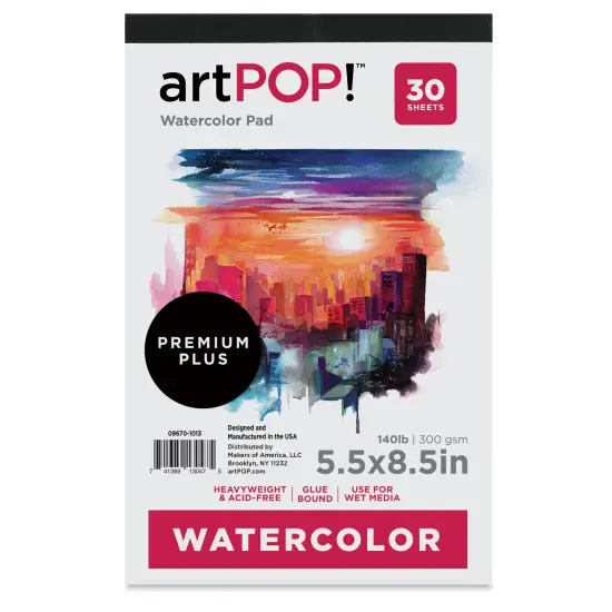 artPOP! Watercolor Pad, 5.5" x 8.5", 30 Sheets, Acid-Free Paper, 140lb (300gsm), Perfect for Most Wet & Dry Media, Ideal for Beginners, Students, Artists {3}