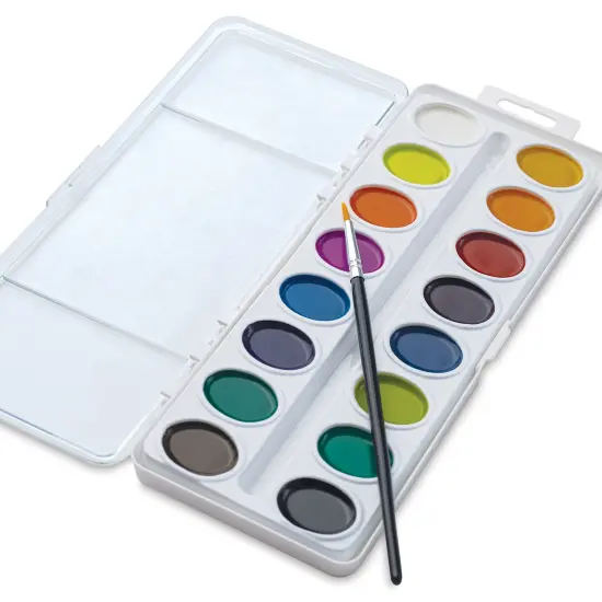 artPOP! Watercolor Paint, 16 Assorted-Colors Set, Includes Paintbrush, Watercolor Pan with Closing Lid, Washable, Non-Toxic {1}