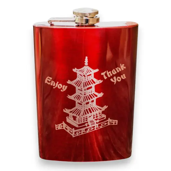 8oz RED Chinese Take-Out Flask {1}