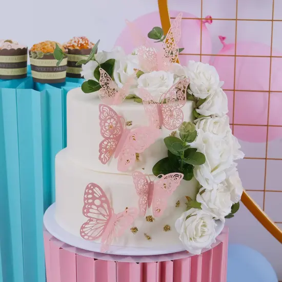 SAOROPEB 3D Butterfly Wall Decor, 72Pcs 3 Sizes 3 Styles, Removable Stickers Wall Decor Room Mural for Party Cake Decoration Metallic Fridge Sticker Kids Bedroom Nursery Classroom Wedding Decor DIY {6}